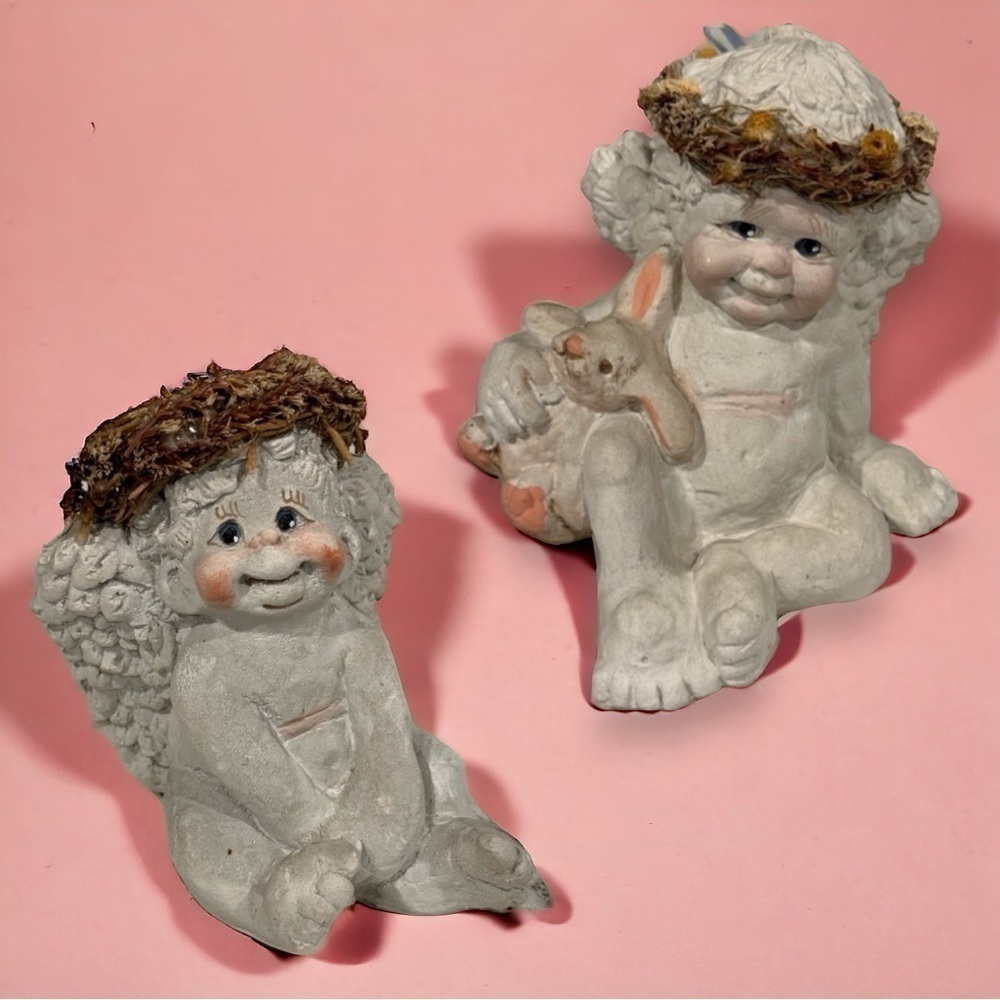 2 VINTAGE~DREAMSICLES~SITTING PRETTY & CHERUB W/BUNNY~KRISTIN HAYNES~NICE~BR